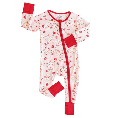 very merry christmas convertible zip romper pink matching family pajamas