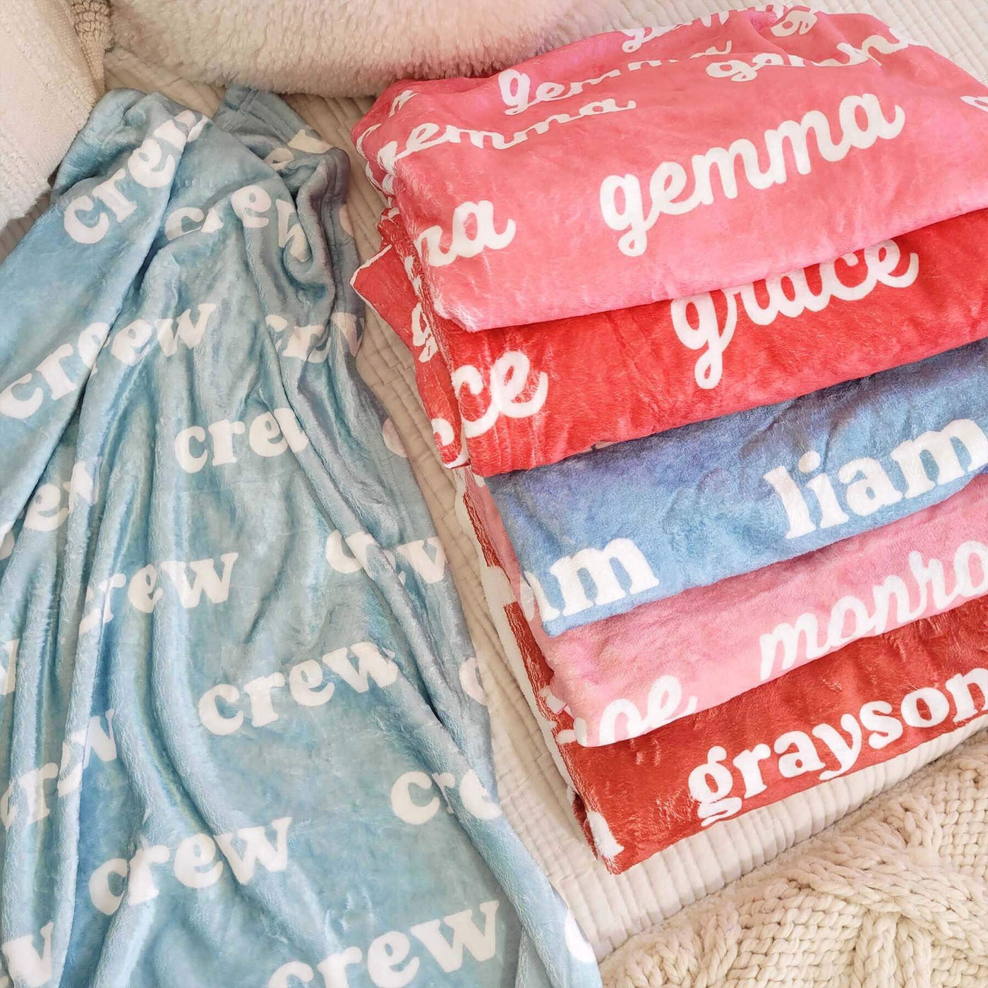 very merry personalized color blankets