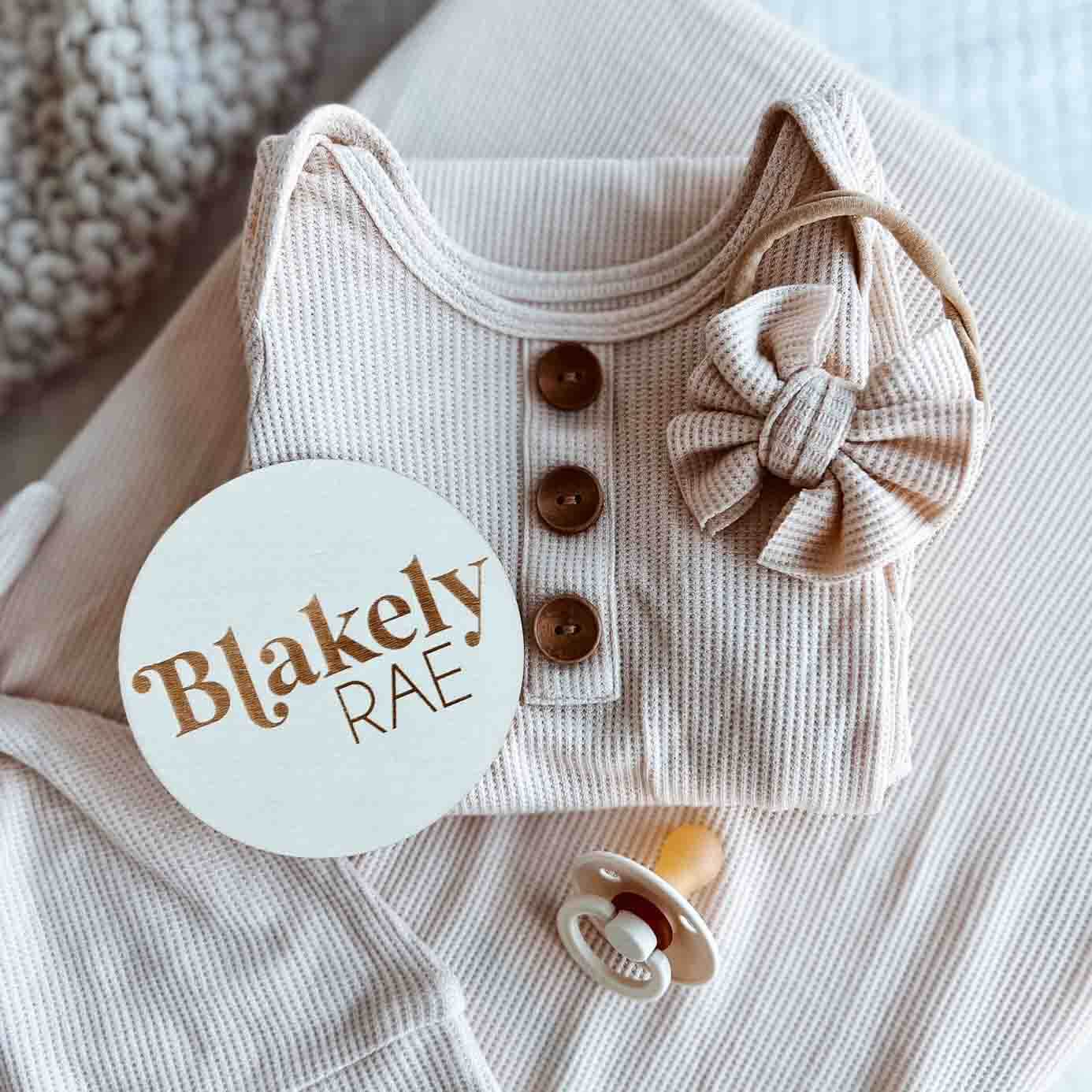 vintage duo personalized baby name wood announcement 