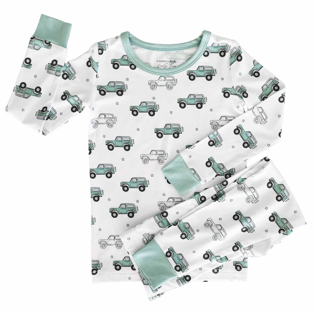 champagne and chanel vintage car pajamas for boys