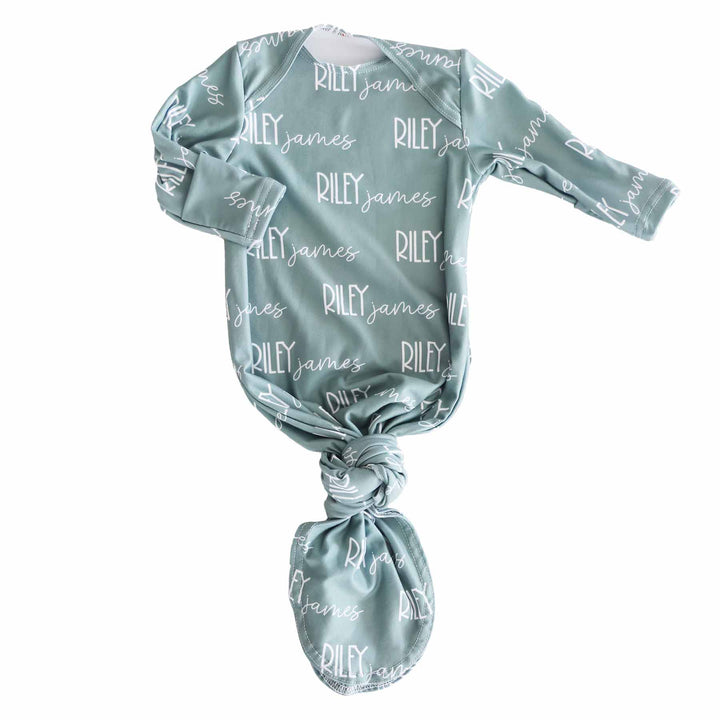 vintage green personalized knot gown only 