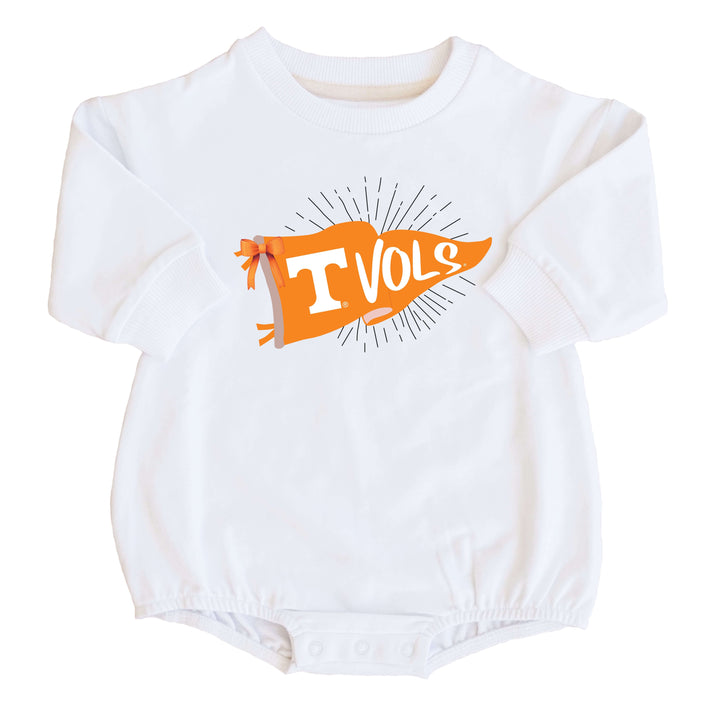 University of Tennessee | Footballs & Bows Graphic Sweatshirt Bubble Romper