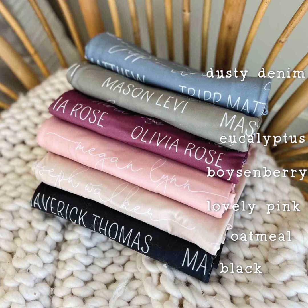waffle color palette baby name swaddle blankets personalized 