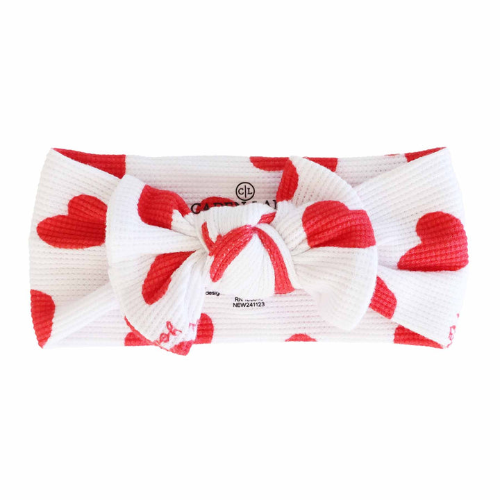 valentine heart waffle headwrap for babies 