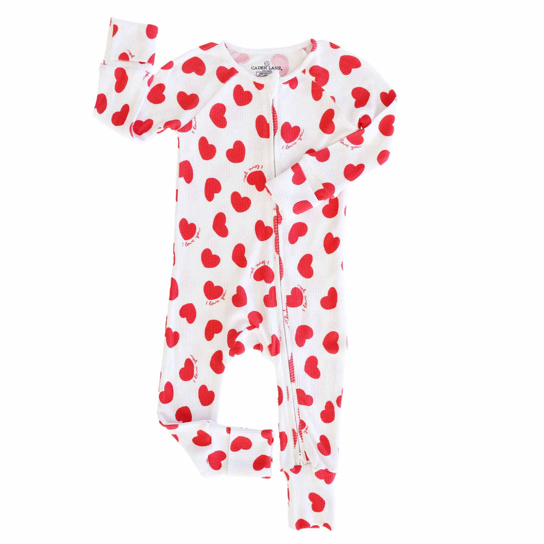 i love you heart valentine's day toddler pajamas