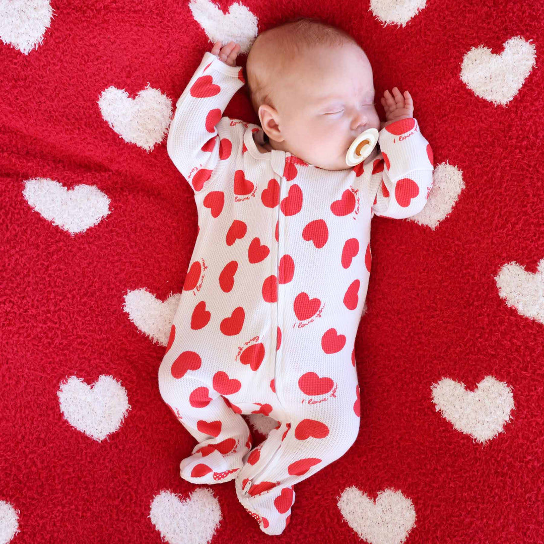 heart baby footie valentine's day