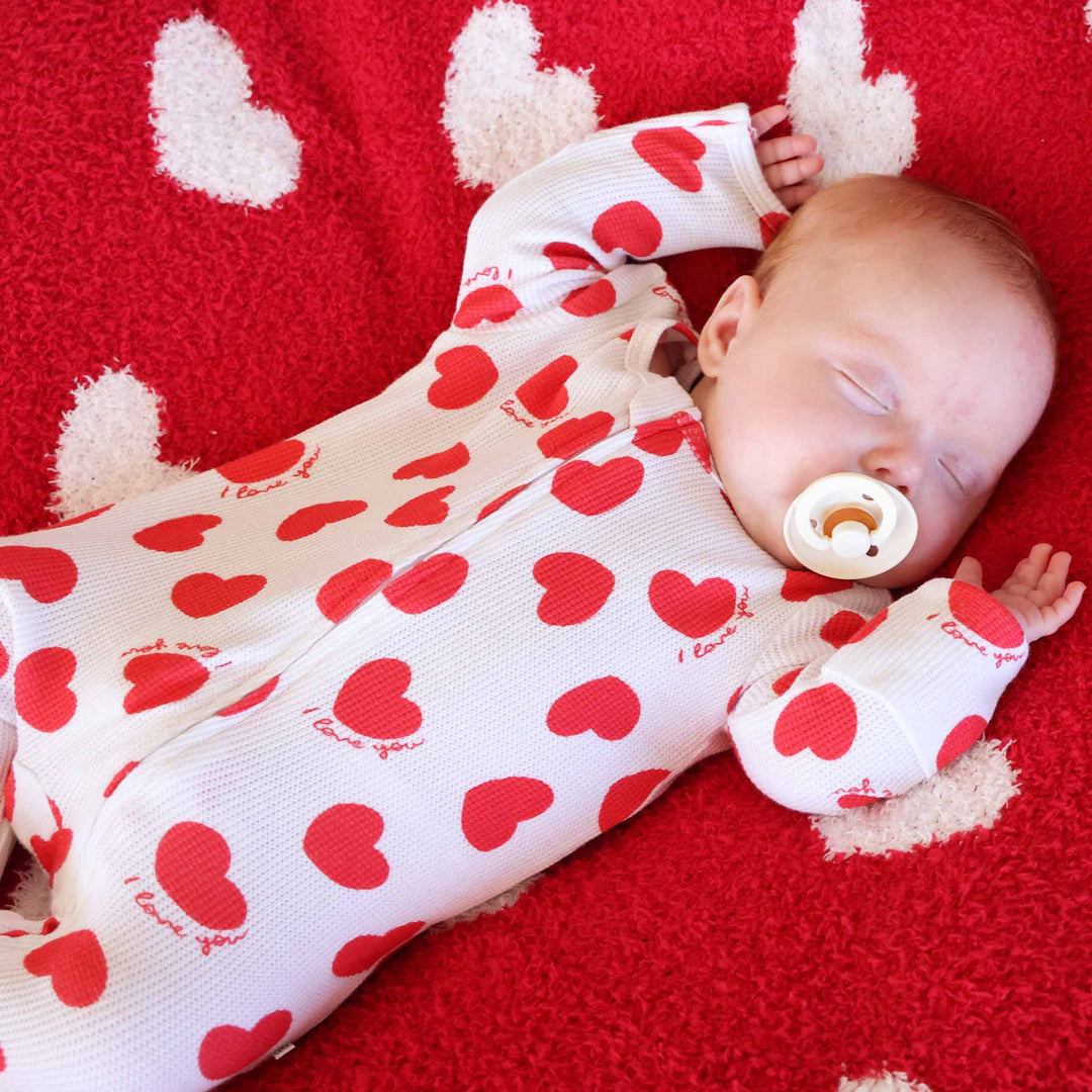 valentine's day baby pajama footie 