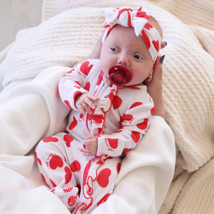 Valentine's Day Zipper Footies