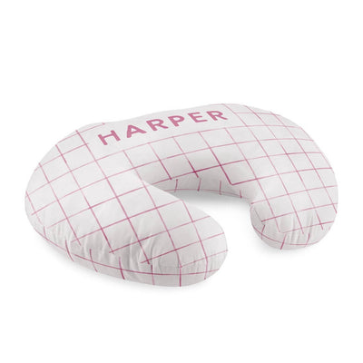 pink watercolor grid nursing pillow cover 