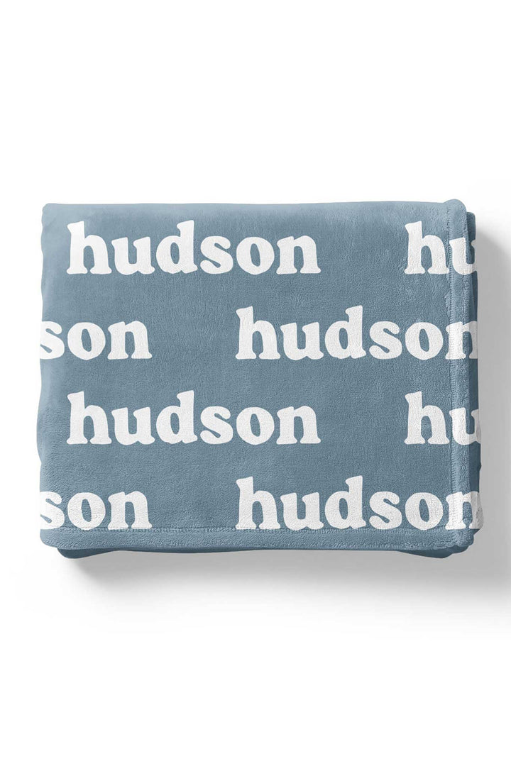 Personalized waterfall Color Blanket with block font