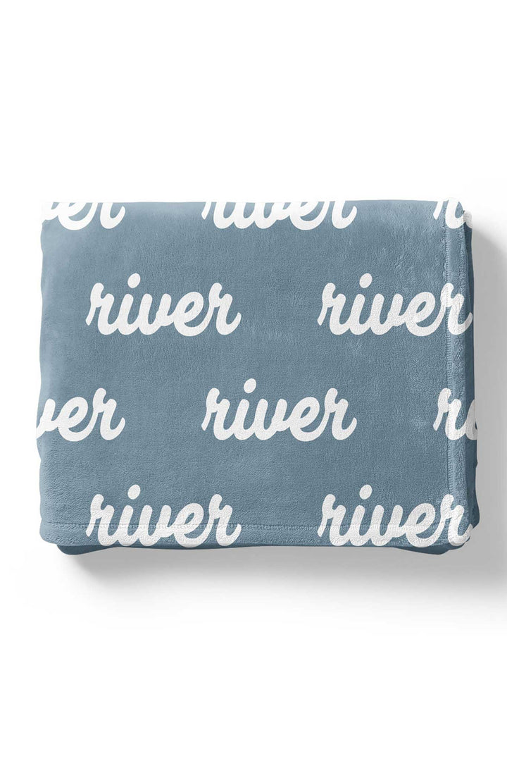 Personalized Waterfall Color Blanket with script font
