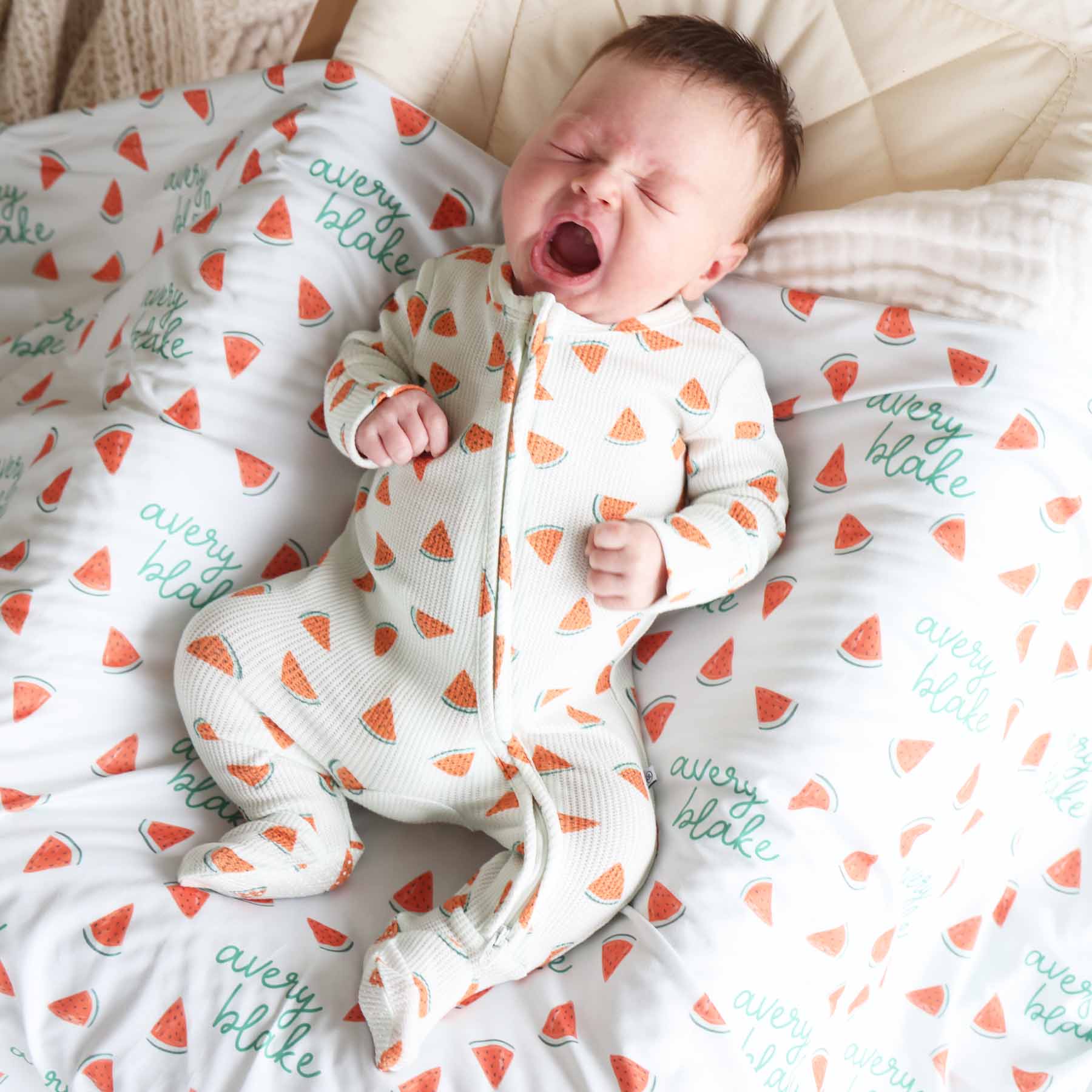 Slice, Slice Baby Bamboo Waffle Zipper Footie