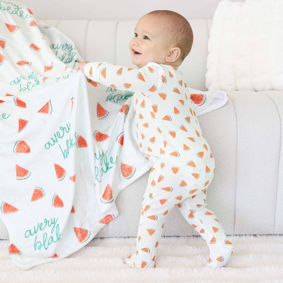 kids personalized name blanket fruit themed 