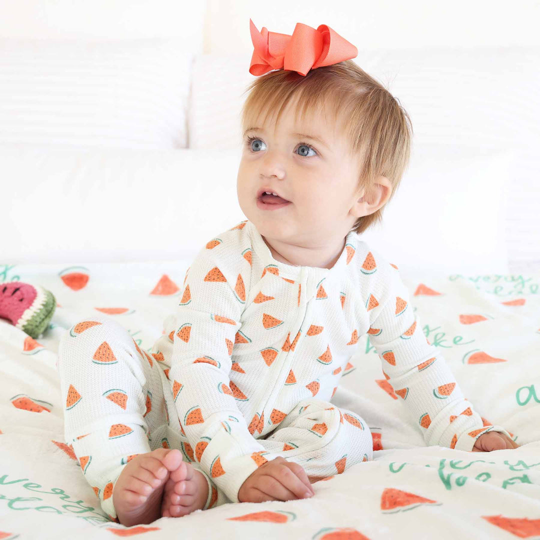 watermelon zip romper pajama for babies 