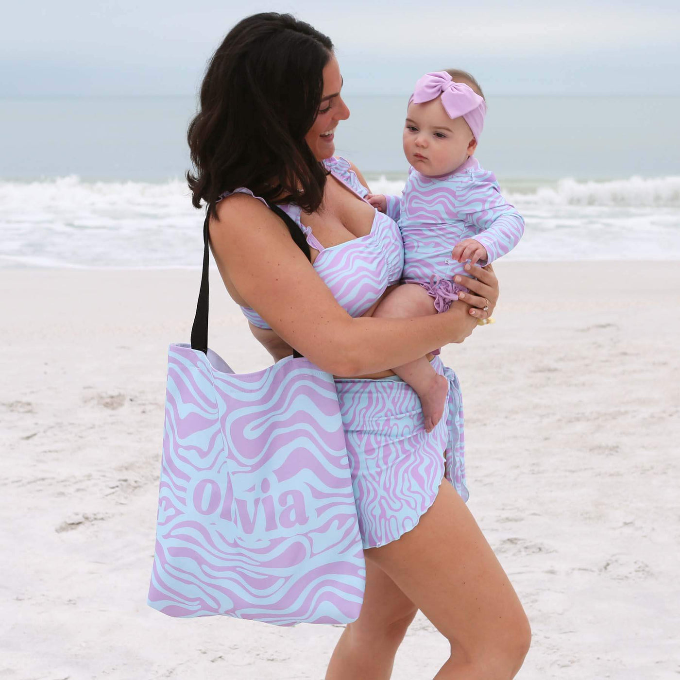 personalized tote bag wavy days 