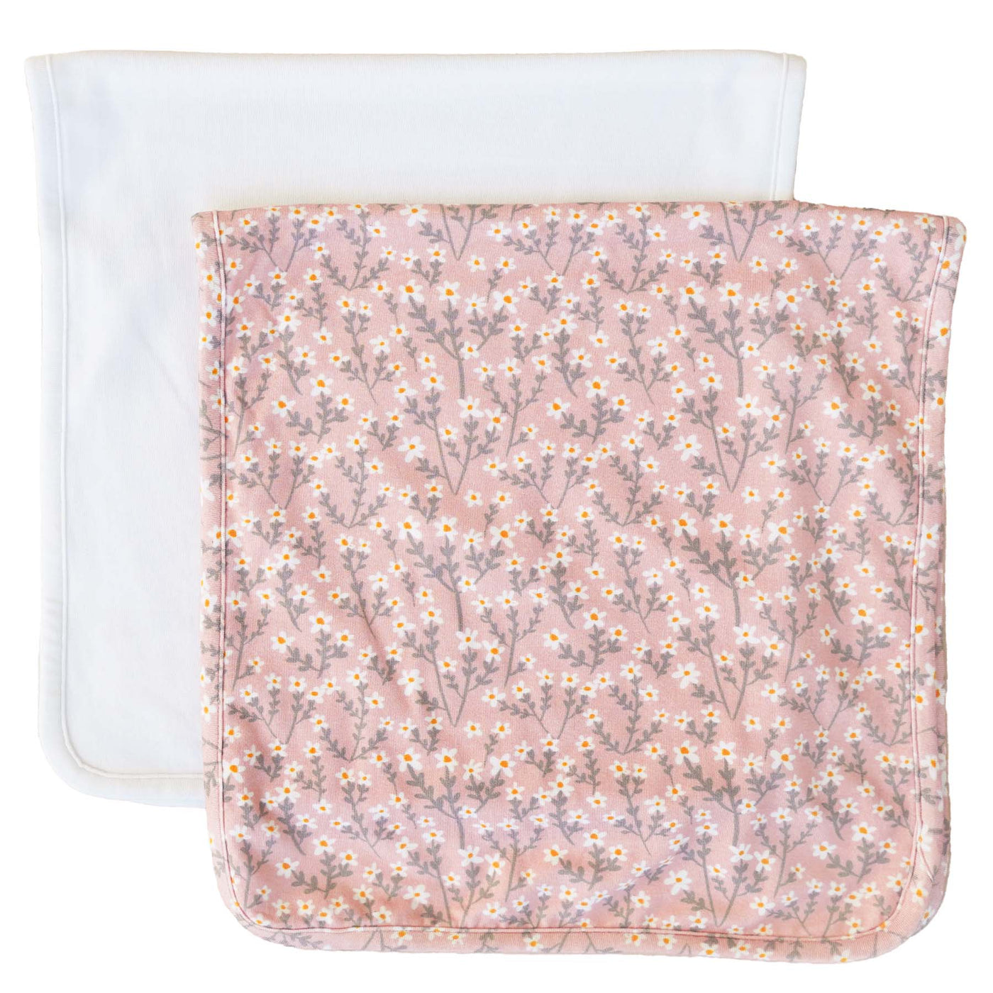 pink wildflower 2pc burp cloth set 