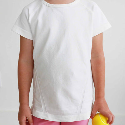 kids active short sleeve athletic top in white 