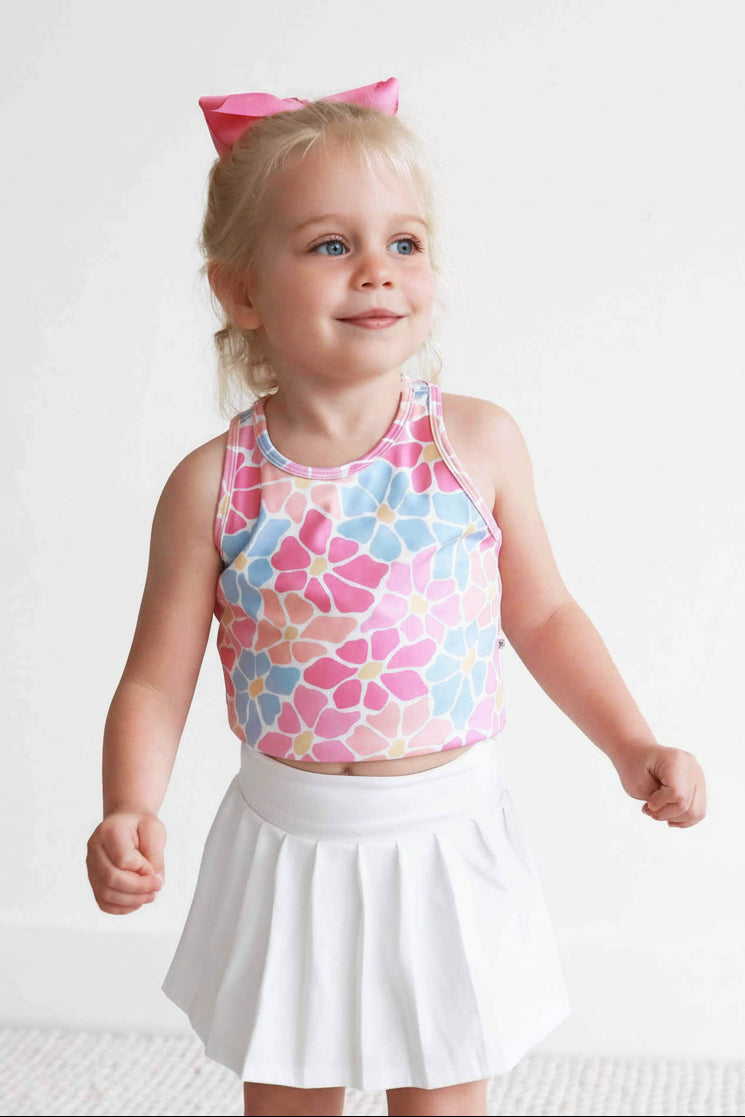 Kids CloudActive™ Athletic Pleated Skirt White – Caden Lane