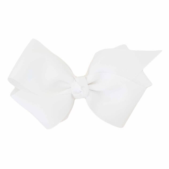 Large Ribbon Bow With Clip | White