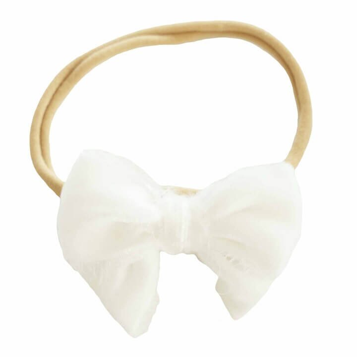 white small bow headbands for babies 