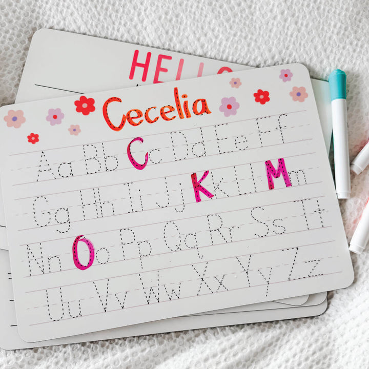 Kids Personalized Whiteboard | Simple Floral