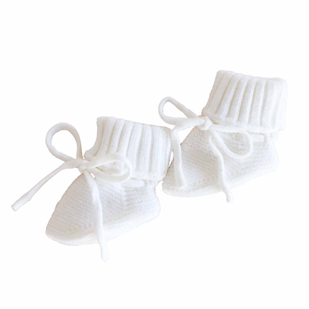 light ivory bow booties for babies