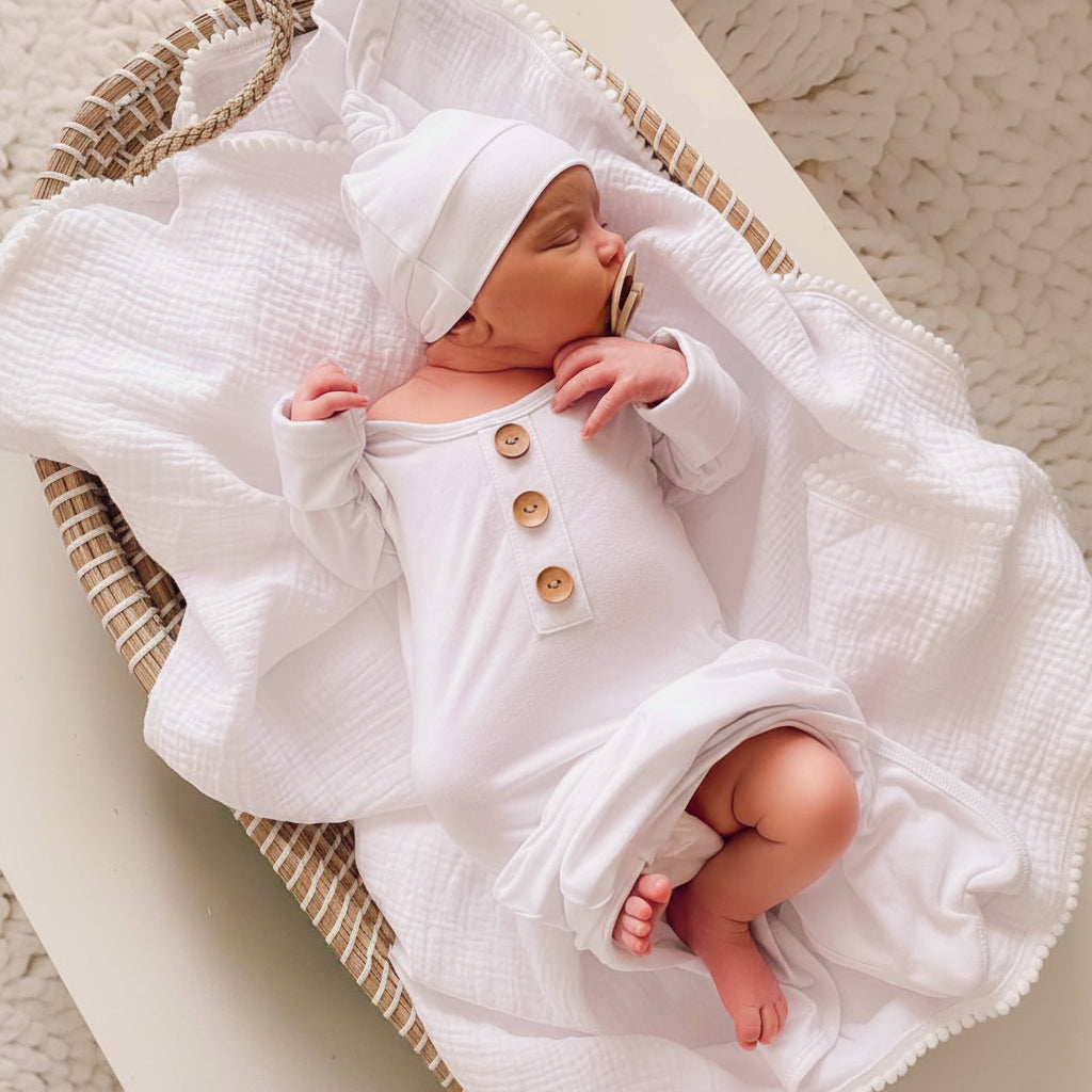 solid white knot gown for babies