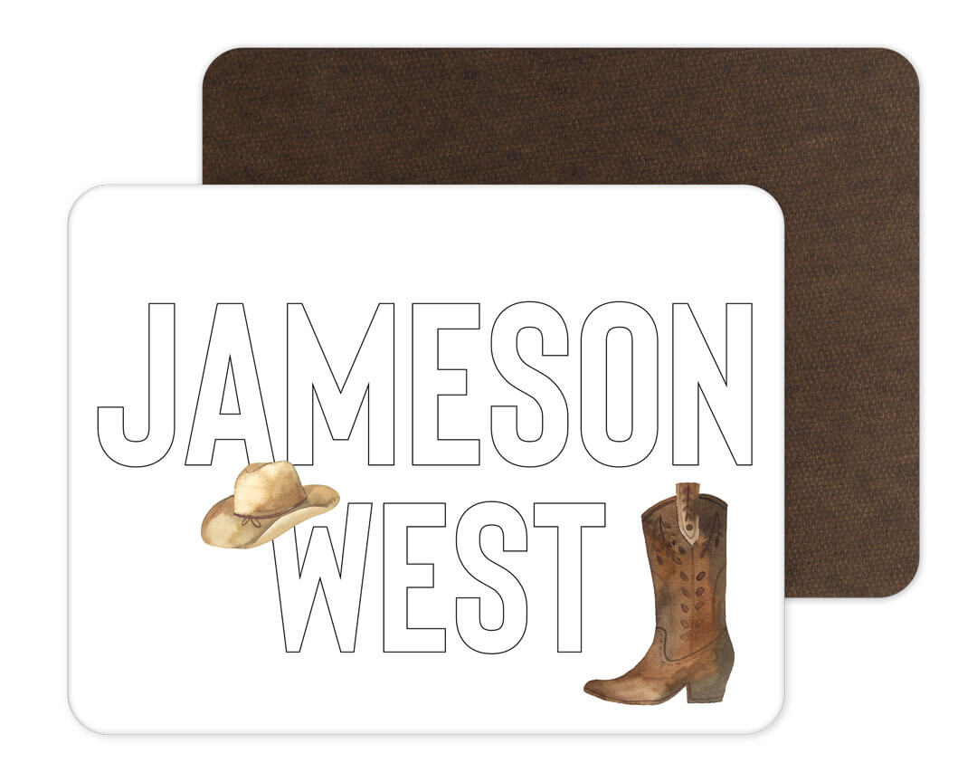 wild west personalized whiteboard with name 