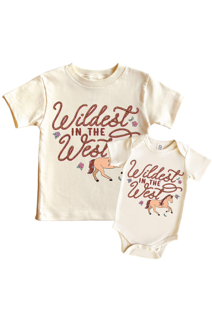 wildest in the west graphic tee and bodysuit for girls 
