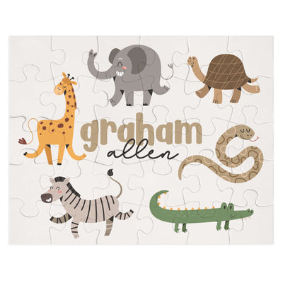 safari animals personalized puzzle 