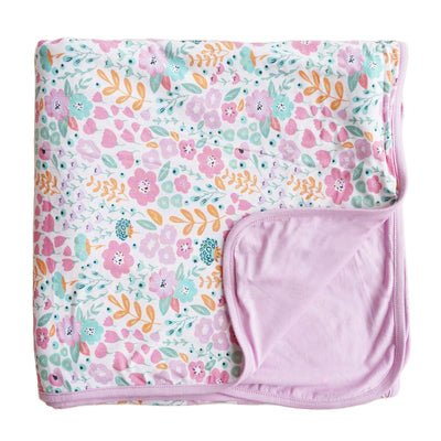 double sided bamboo blanket pastel floral 