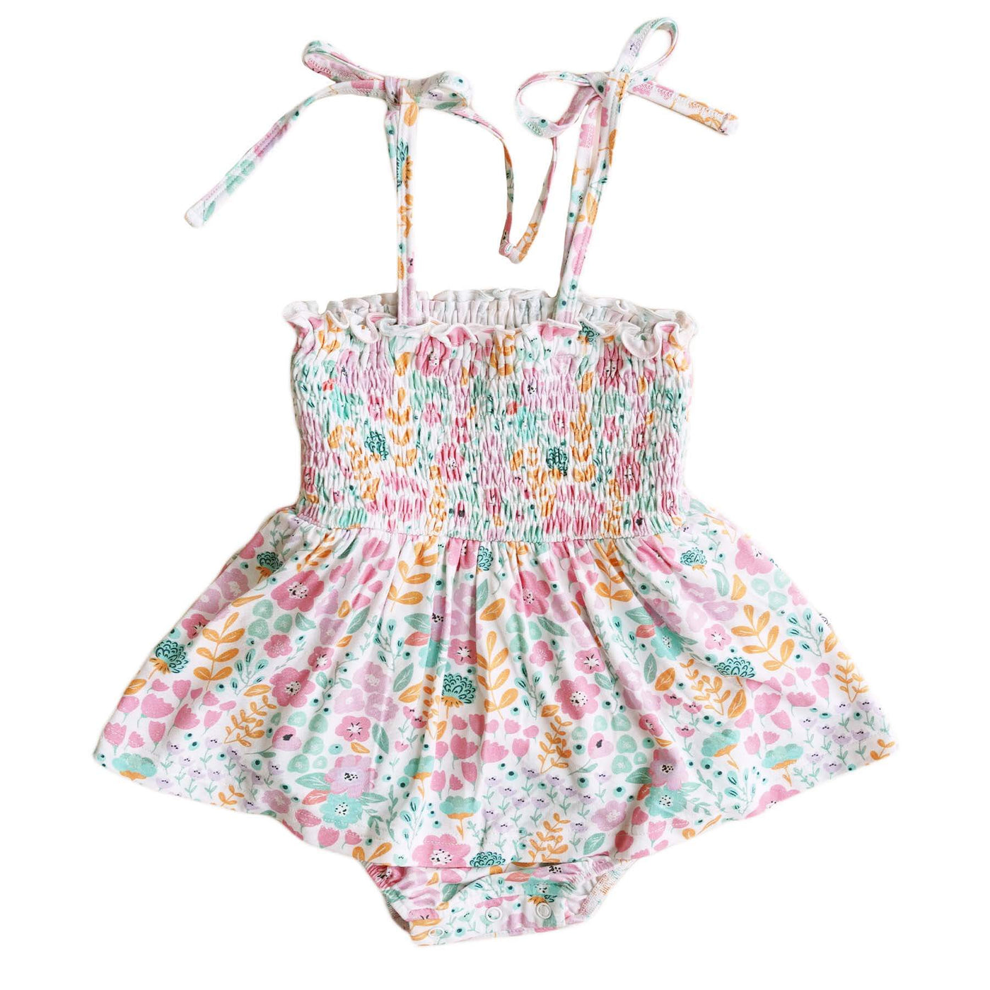 willow's whimsy floral smocked twirl bodysuit 