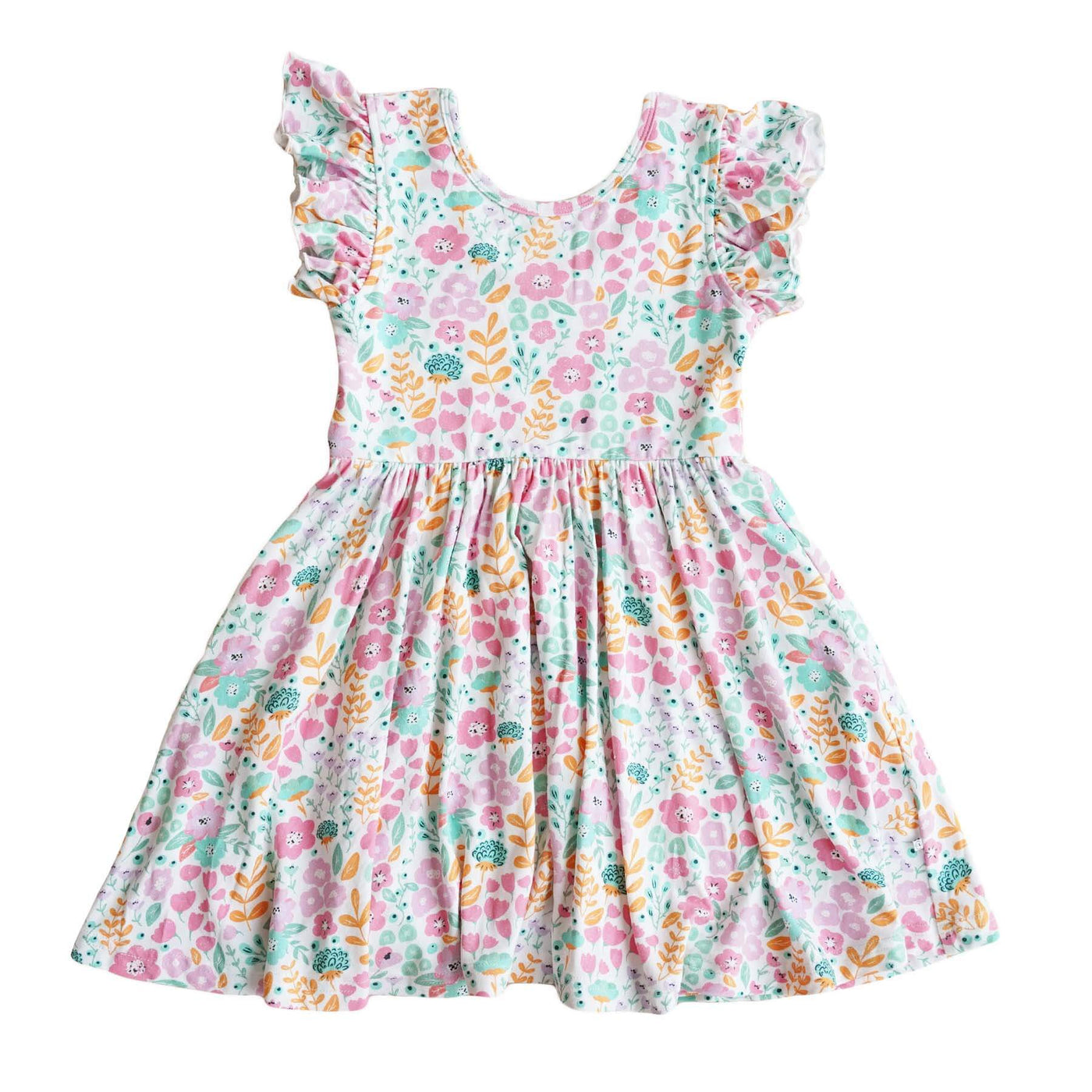 willow's whimsy flora ruffle twirl dress