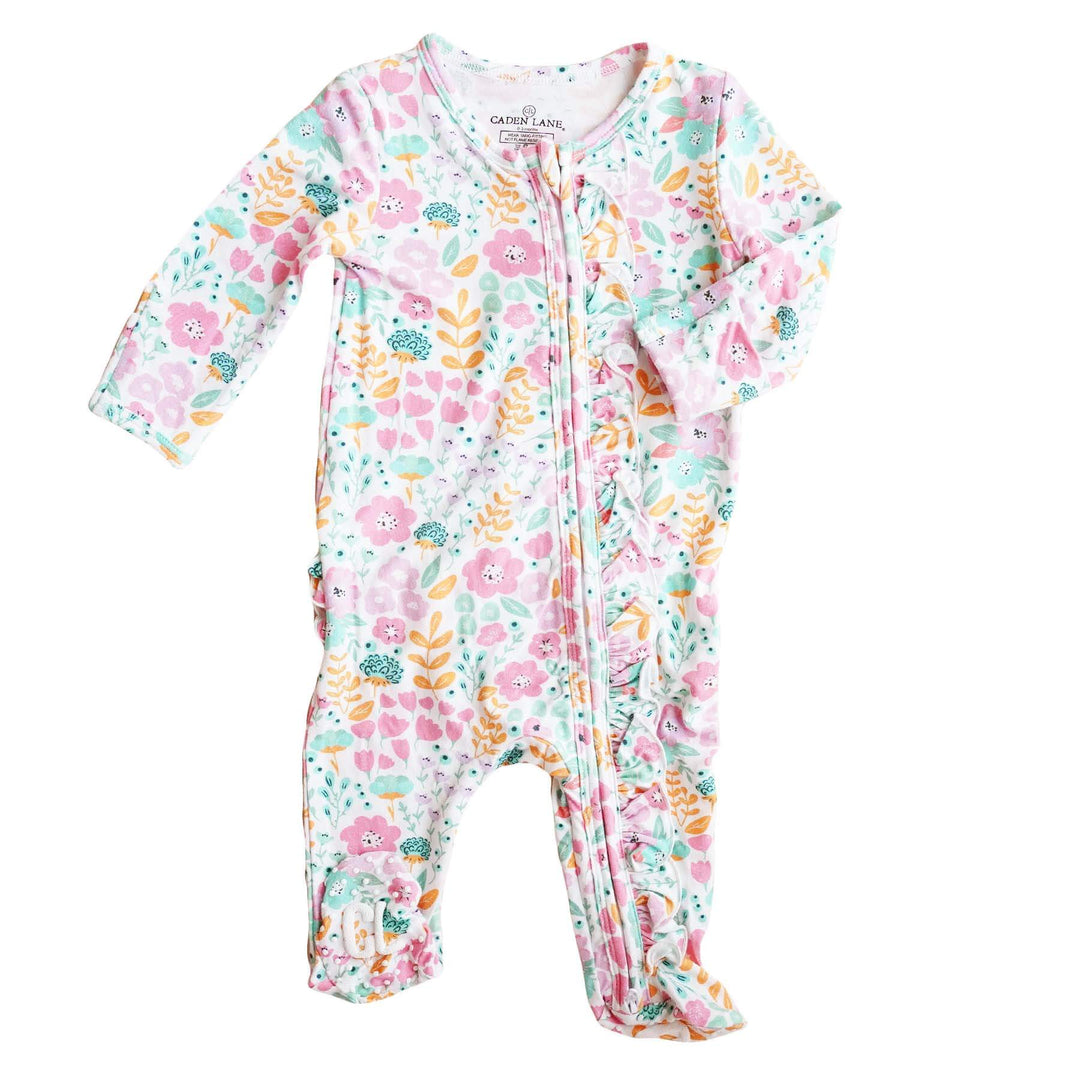 Girl Ruffle Zipper Footies - Best Sellers*