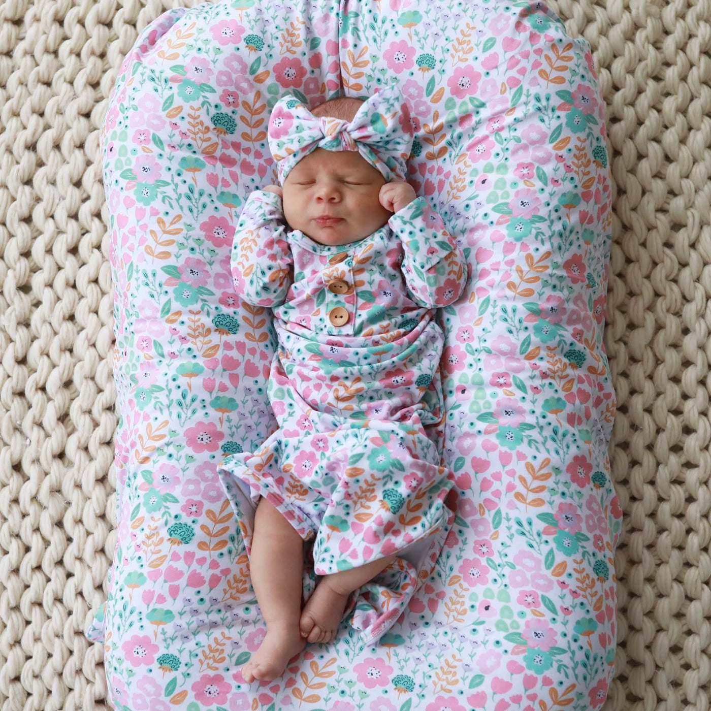 multicolor floral oversized swaddle blanket for babies 