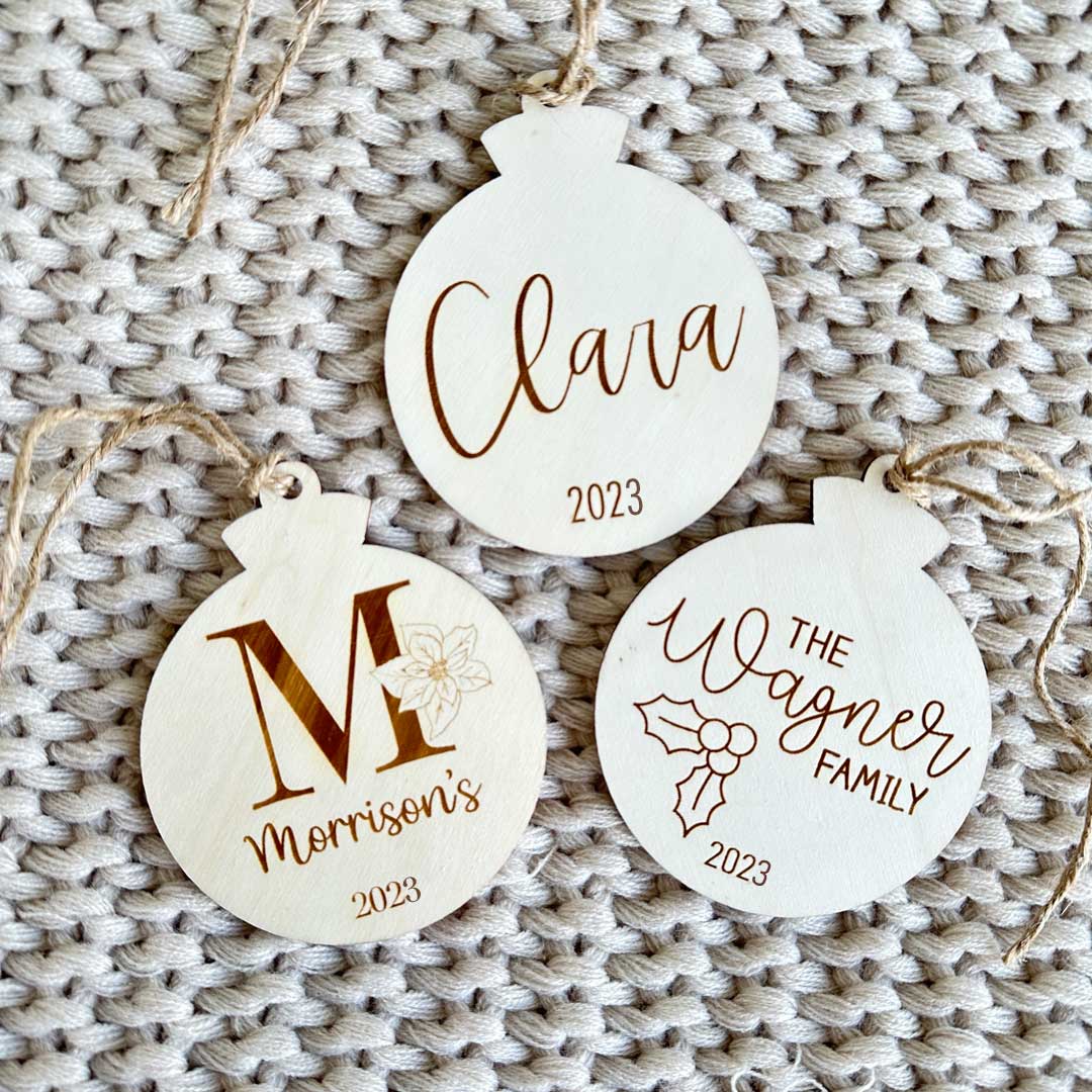 personalized wood ornaments 