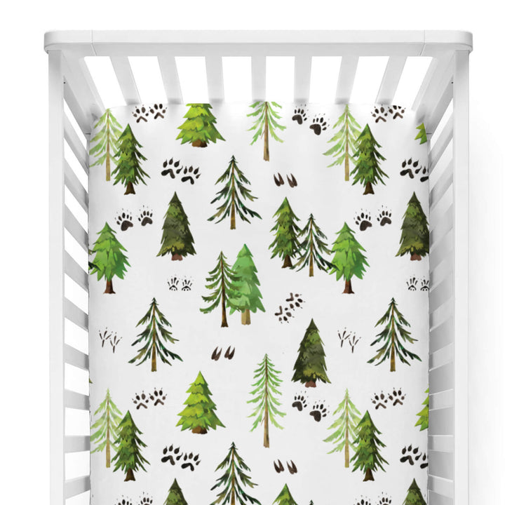 forest trees crib sheet 