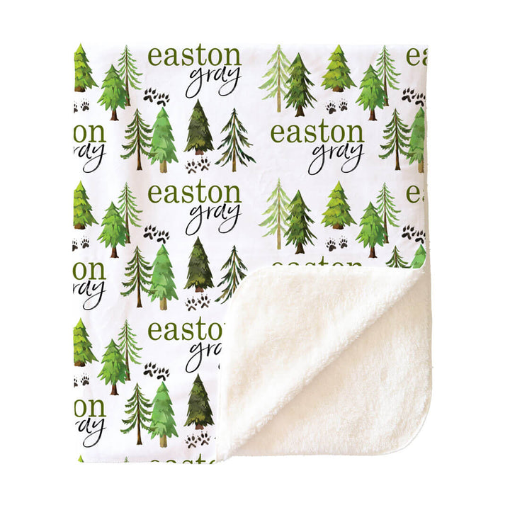 Woodland Trees Personalized Toddler Blanket