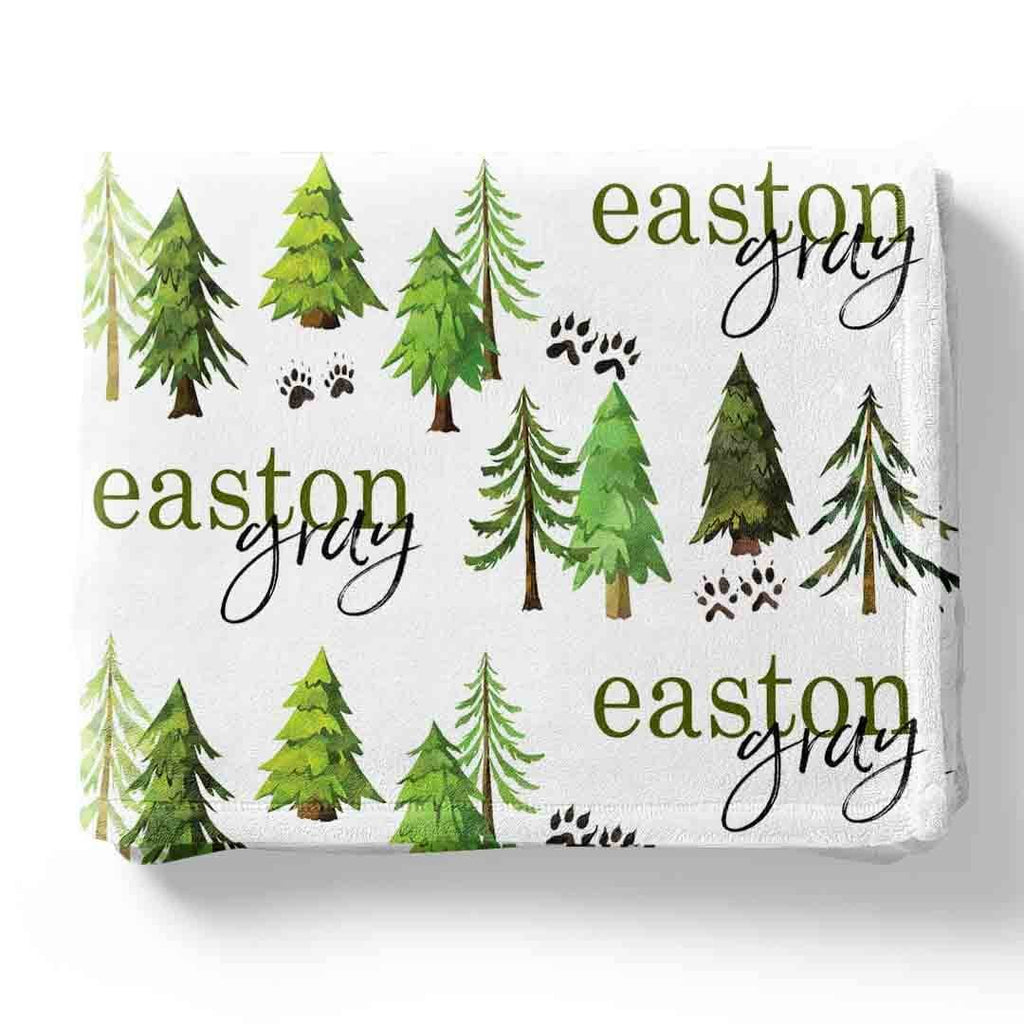 Woodland Trees Personalized Blanket