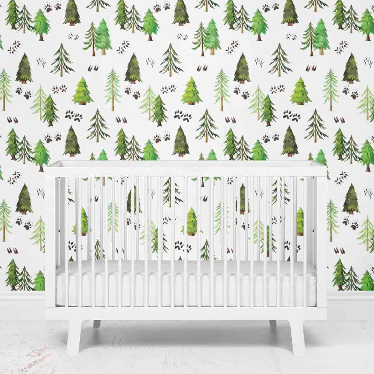 nursery wallpaper forest themed 