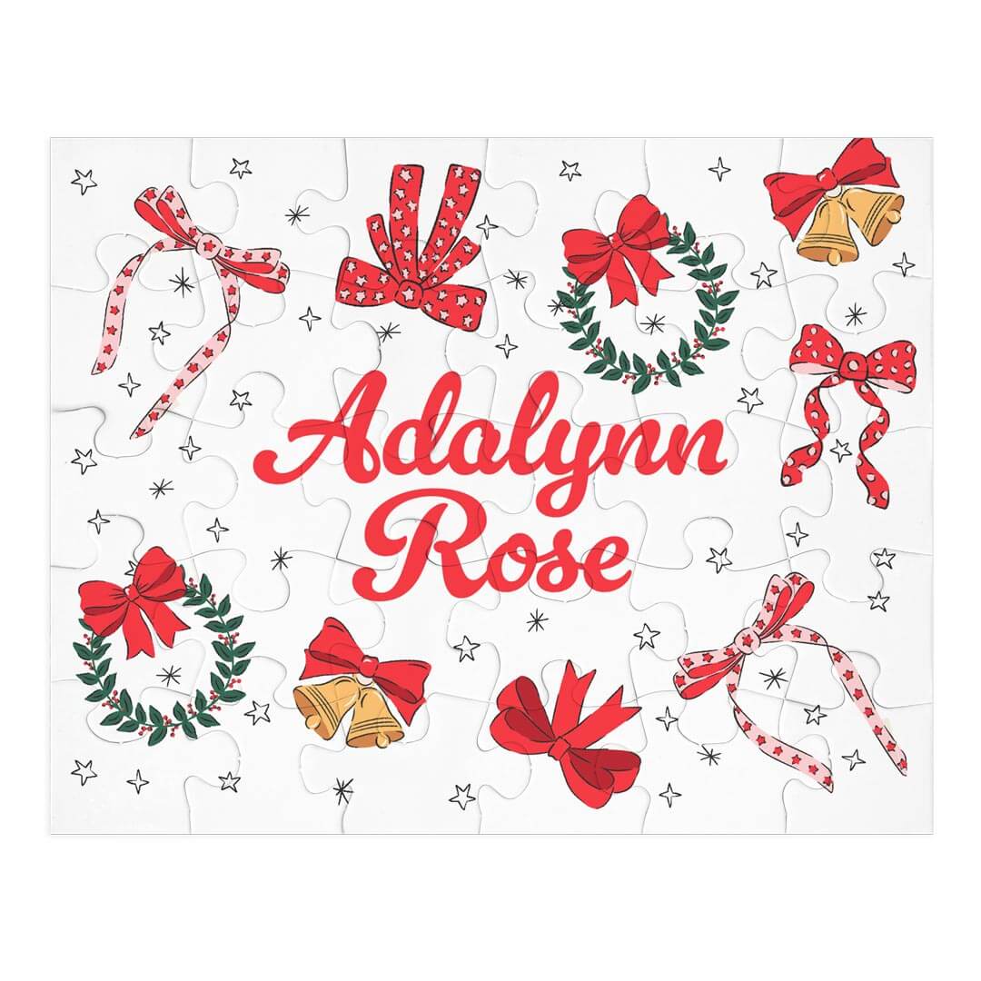 wrapped in a bow personalized name puzzle for kids 