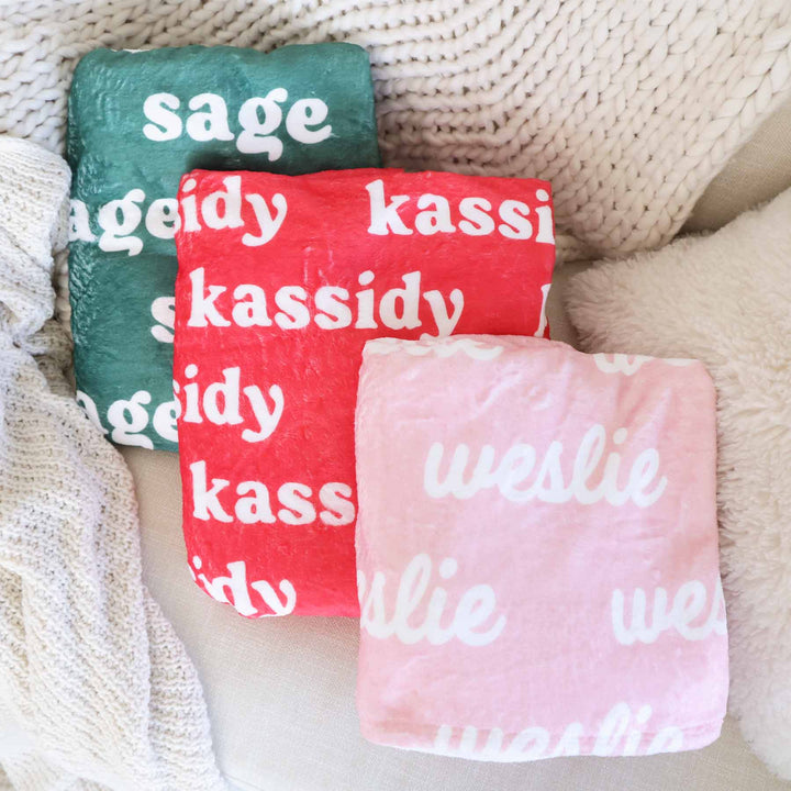 wrapped in a bow personalized color blankets 