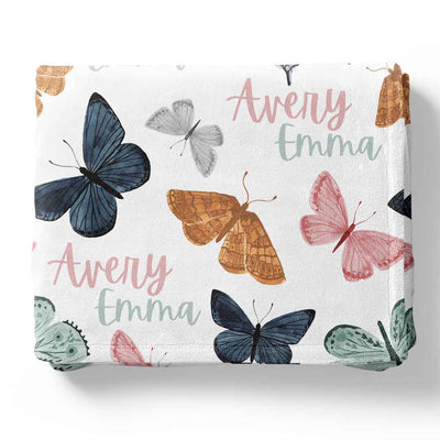 personalized butterfly throw blanket