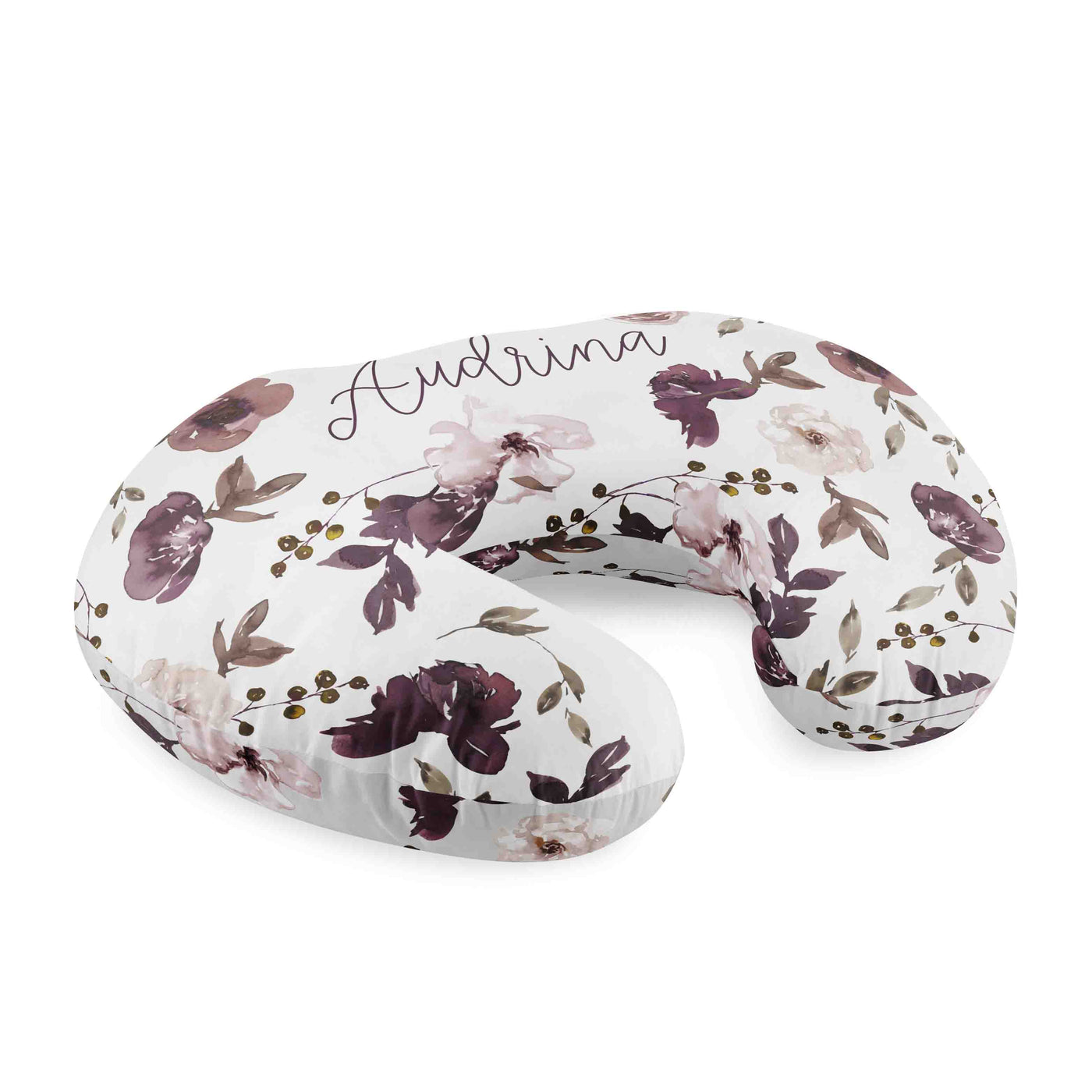 demi's purple floral nursing pillow cover