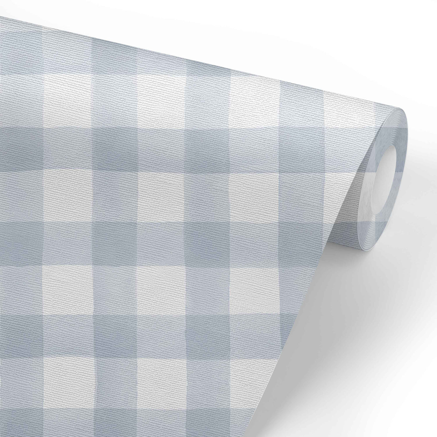 Dusty Blue Gingham Removable Wallpaper