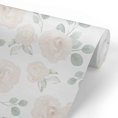 Eleanor's Ivory Floral Removable Wallpaper