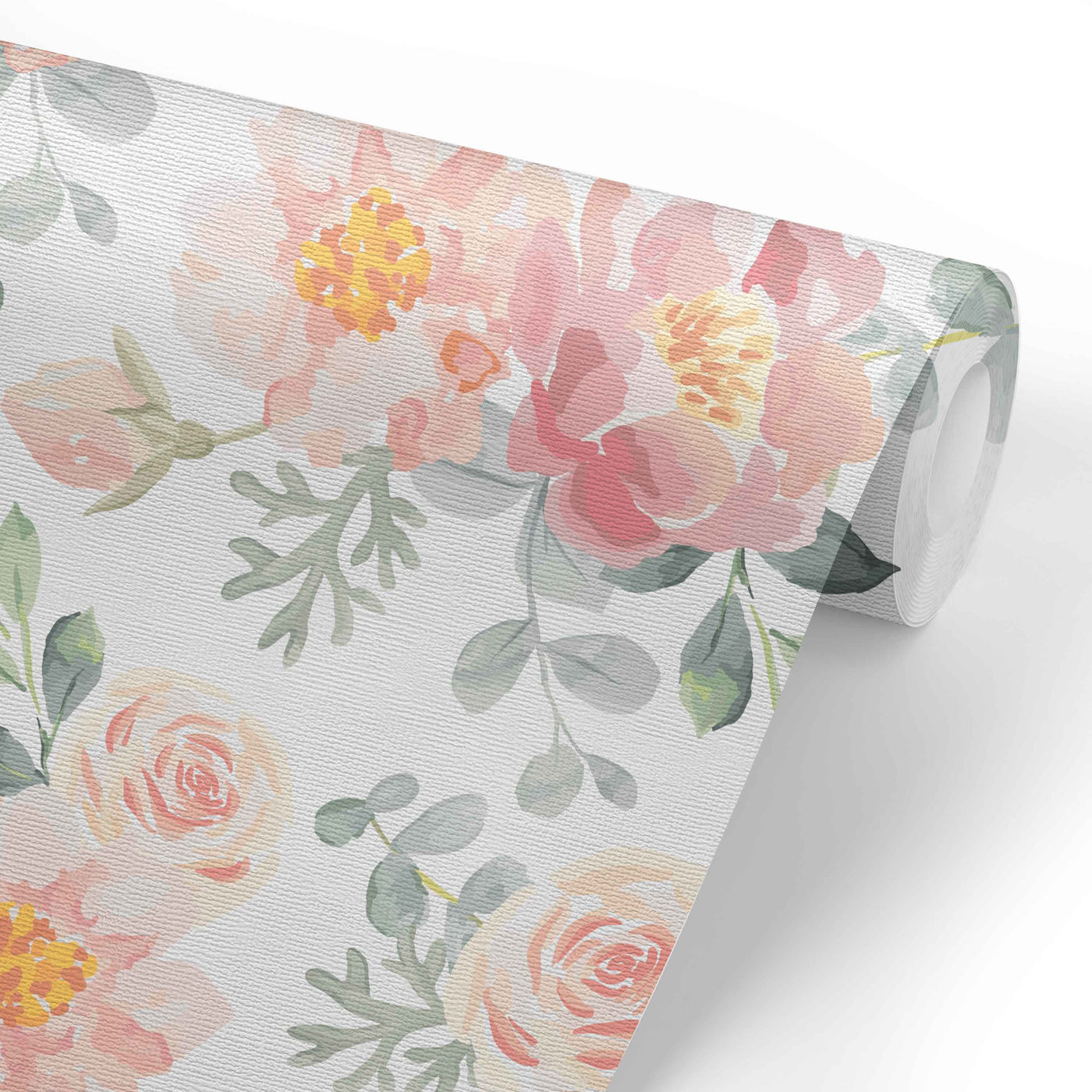 Dusty Rose Floral Nursery Removable Wallpaper