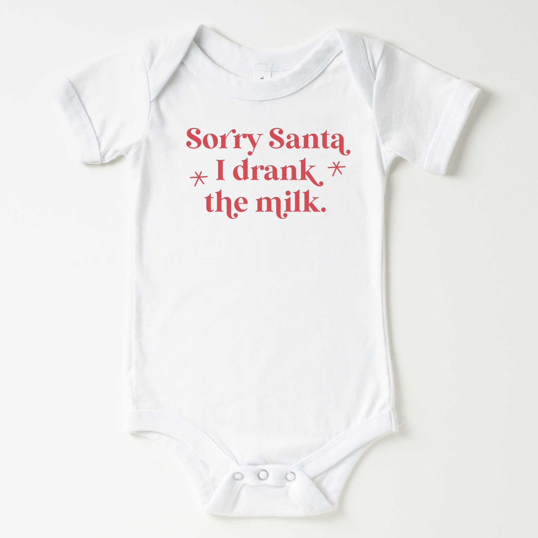 sorry santa i drank the milk graphic bodysuit