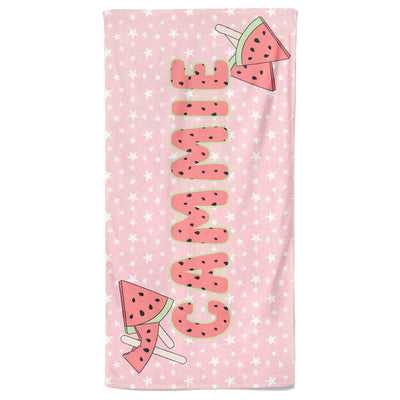 watermelon cutie personalized kids beach towel 