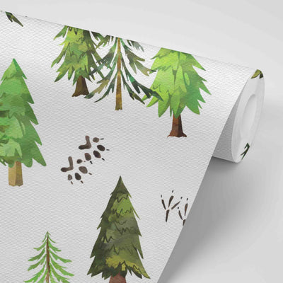 woodland trees removable wallpaper